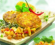Maisplätzchen Maisplätzchen auf Sprossen-Ananascurry