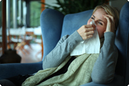 Bronchitis Frau Grippe